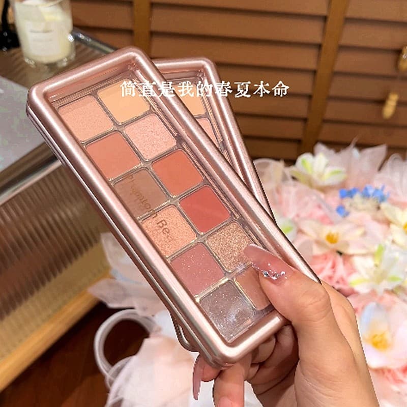 Fantasma urso baixo saturado cinza rosa damasco pêssego 12 cores paleta de sombras concurso puro desejo fosco rosa perol