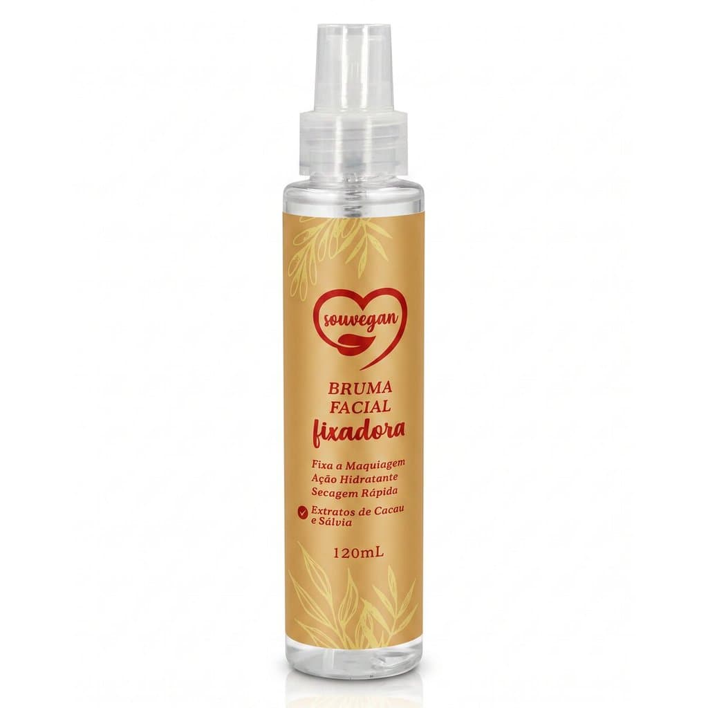 Bruma Facial Fixadora Souvegan Cacau e Sálvia Vegana 120mL