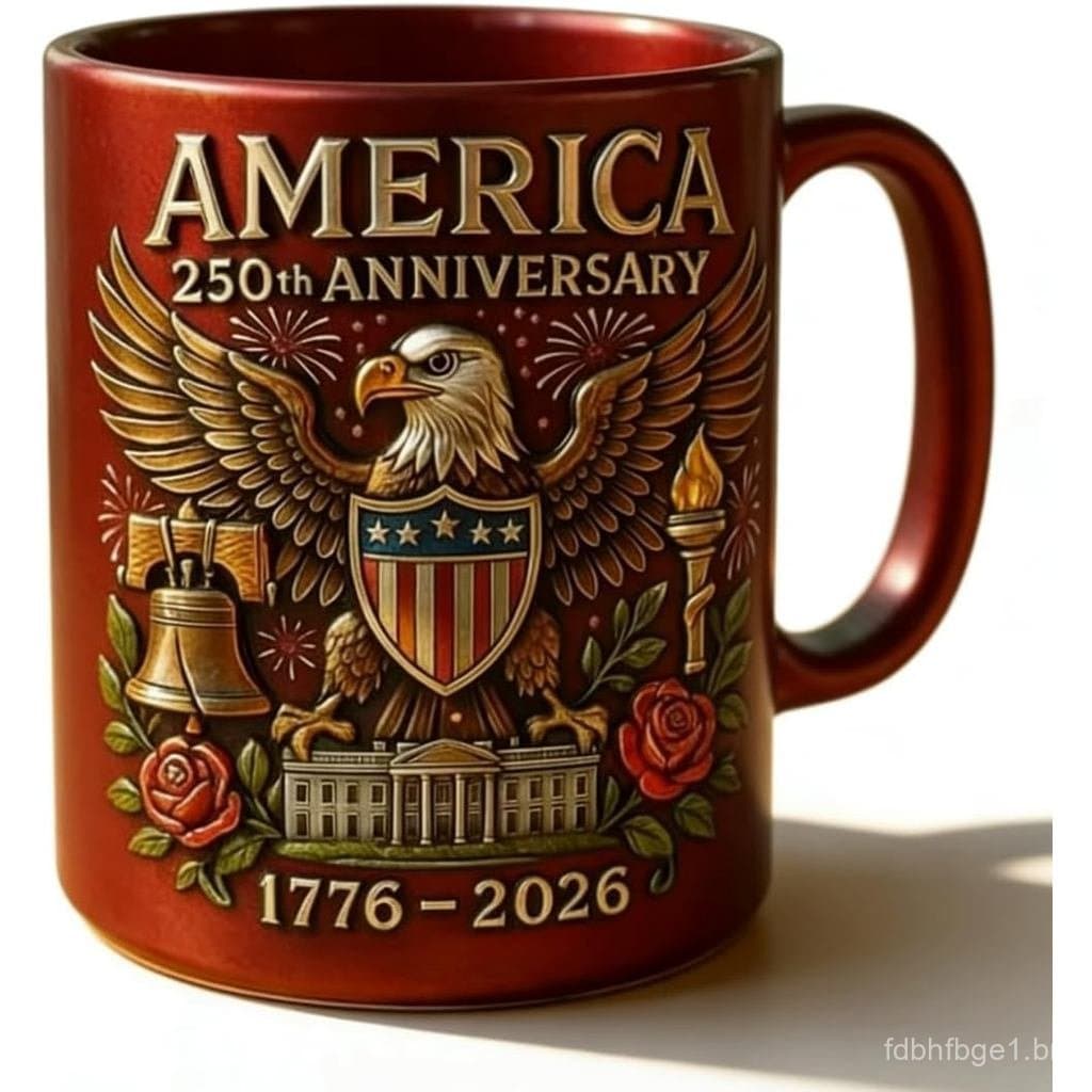 Caneca Comemorativa dos EUA 250 Anos 1776-2026, Canecas de Café e Leite dos EUA com Design de Bandeira e Águia, Símbolo