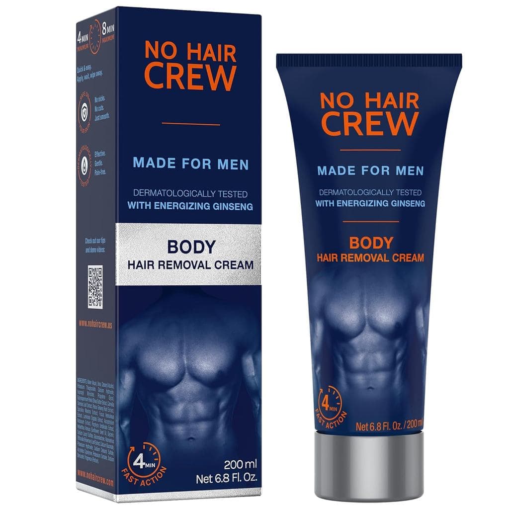 Creme Depilatório No Hair Crew Body At Home para Remoção de Pelos Indesejados com Ginseng Energizante, Depilatório Premi
