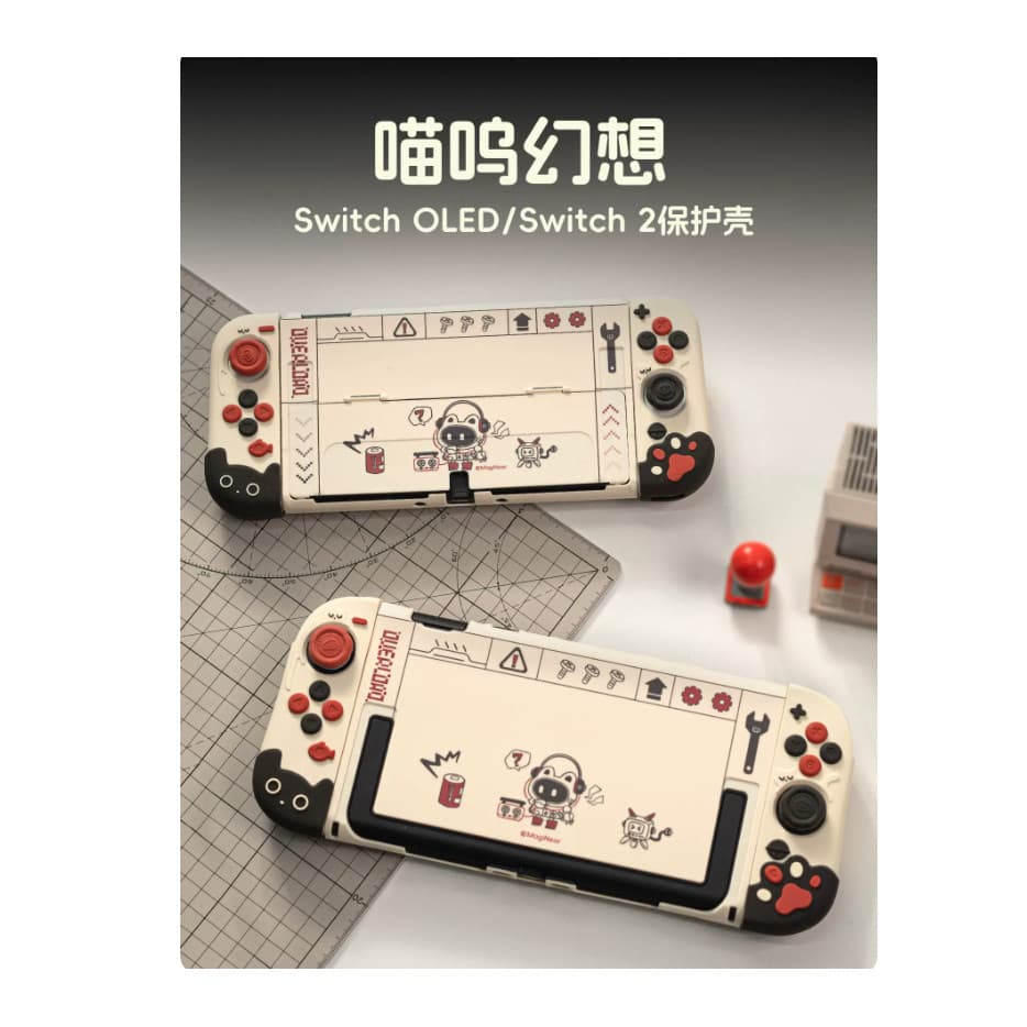 Capa Para PC Com Tema De Desenho Animado Switch 2 , Dura Compatível Oled Lindas Tampas De Polegar-Meow ! Fantasia