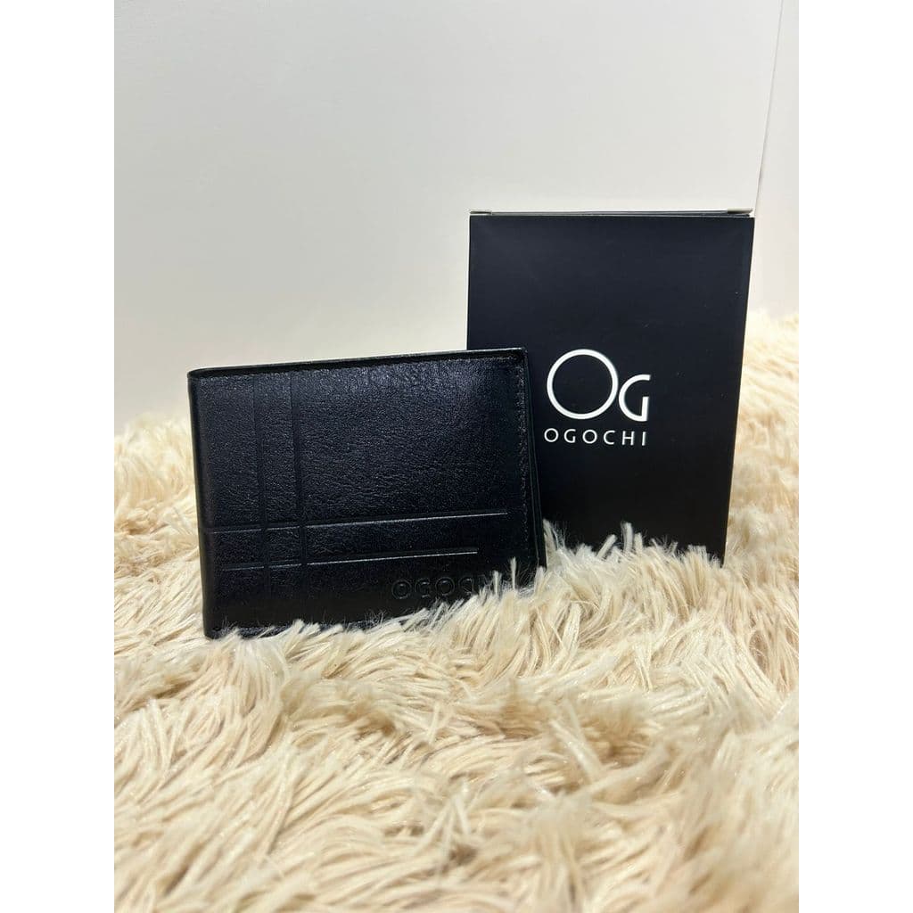 Carteira Ogochi com porta moeda Couro Legítimo - Preta