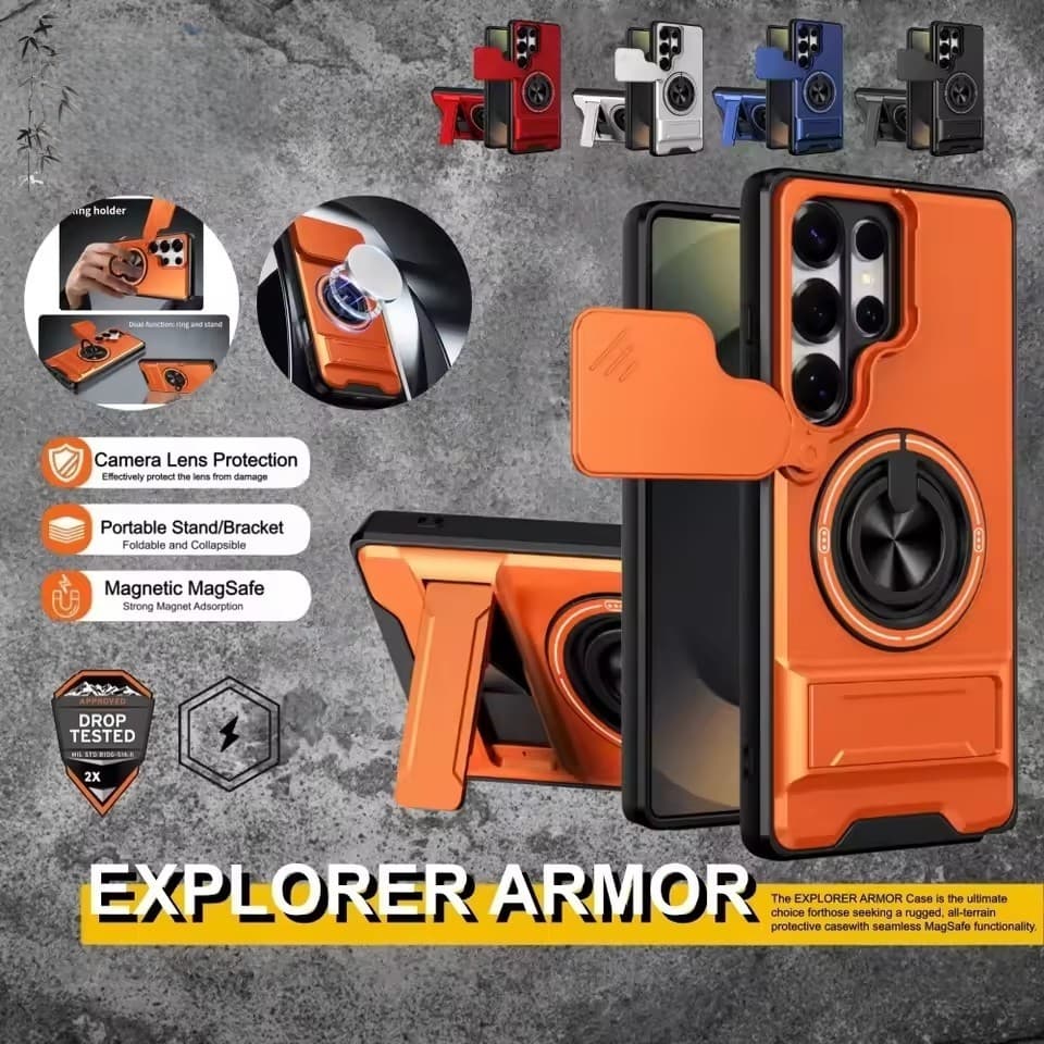 Armadura À Prova De Choque Anel Magnético Suporte Caso Para Samsung Galaxy S26 S25 S24 S23 S22 Ultra Plus Edge FE Capa