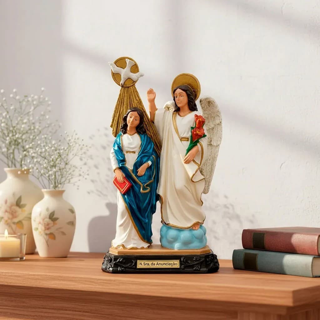 Imagem de Nossa Senhora da Anunciação de Borracha Inquebrável - 30 cm