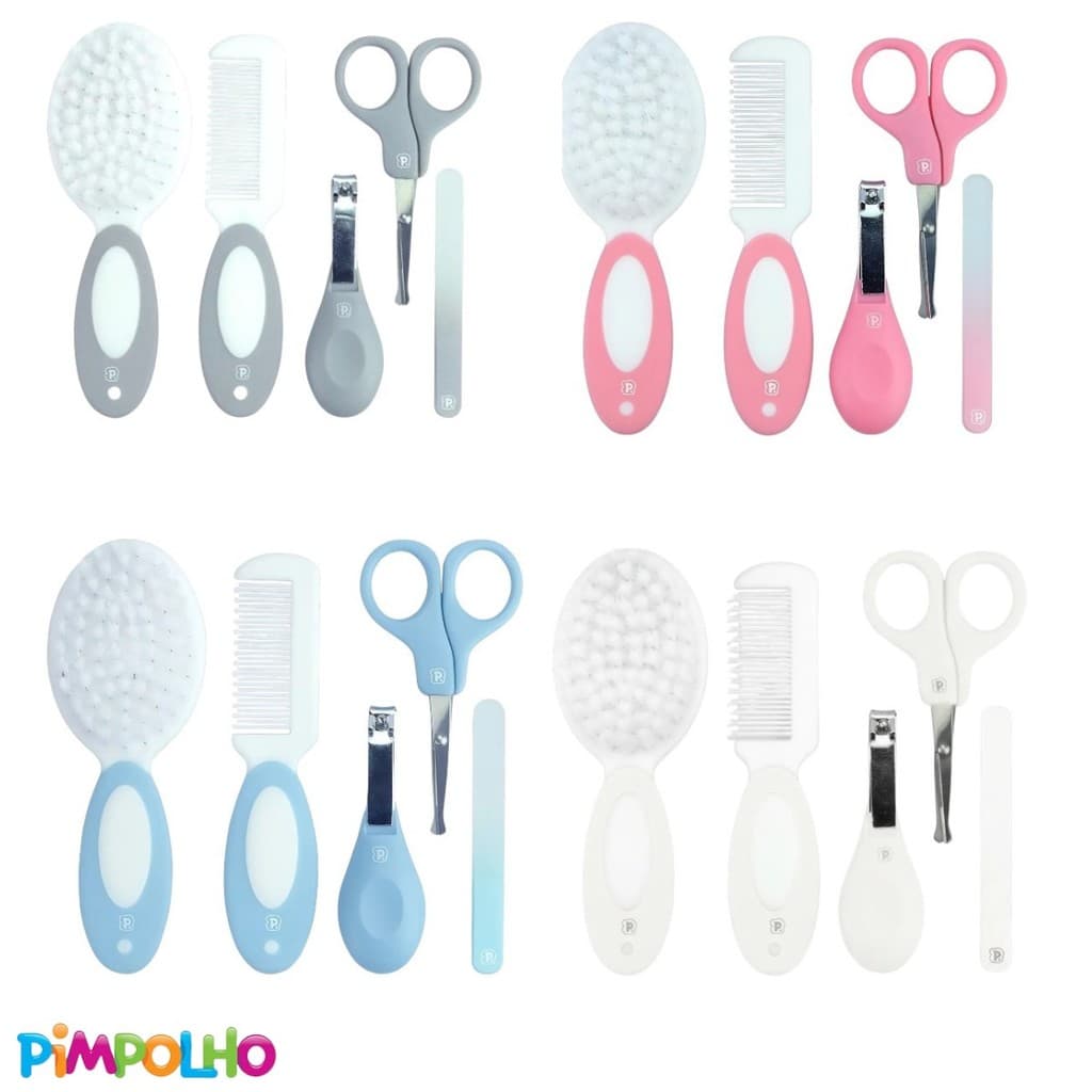 Kit Higiene 5 Peças Cuidado Bebe Unha Pimpolho Menina Menino