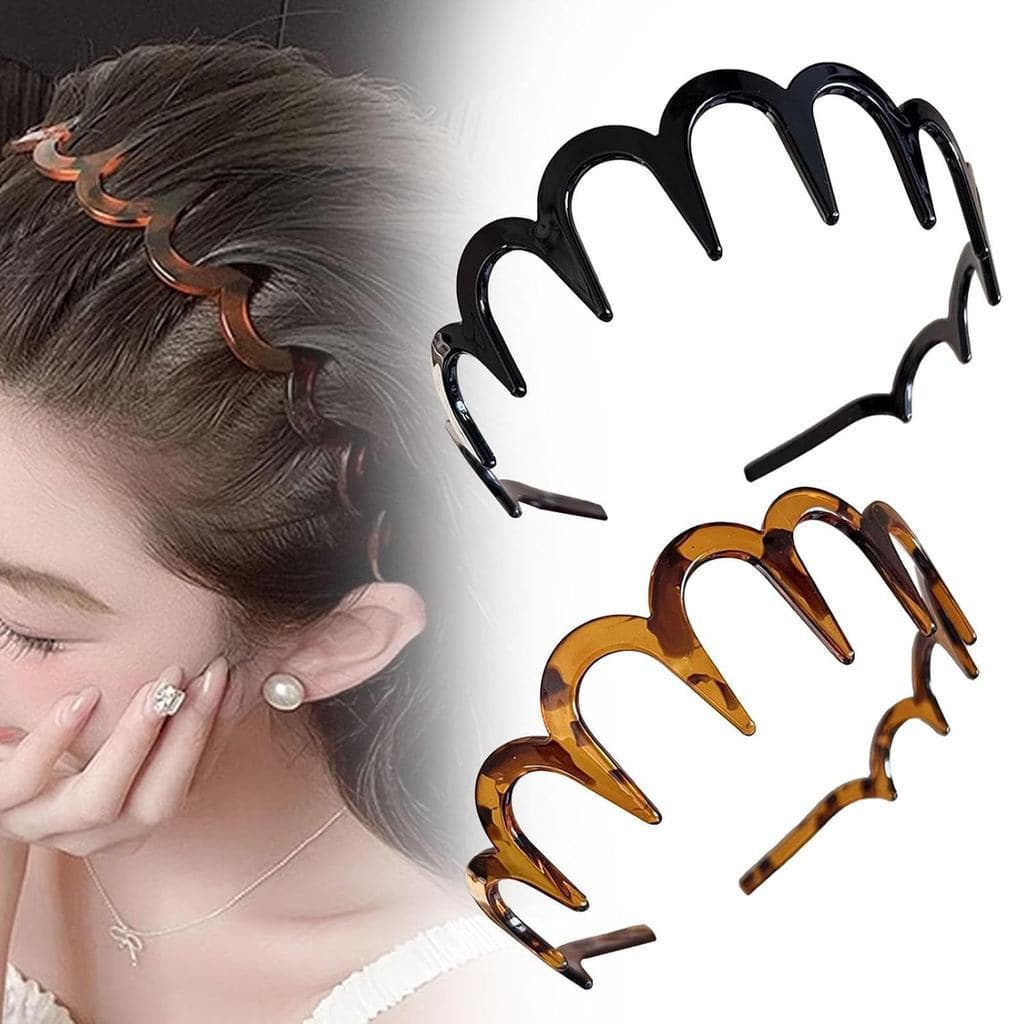Faixa de Cabelo Zig Zag para Mulheres, antiderrapante, acessório elegante, adequada para penteados penteados para trás.