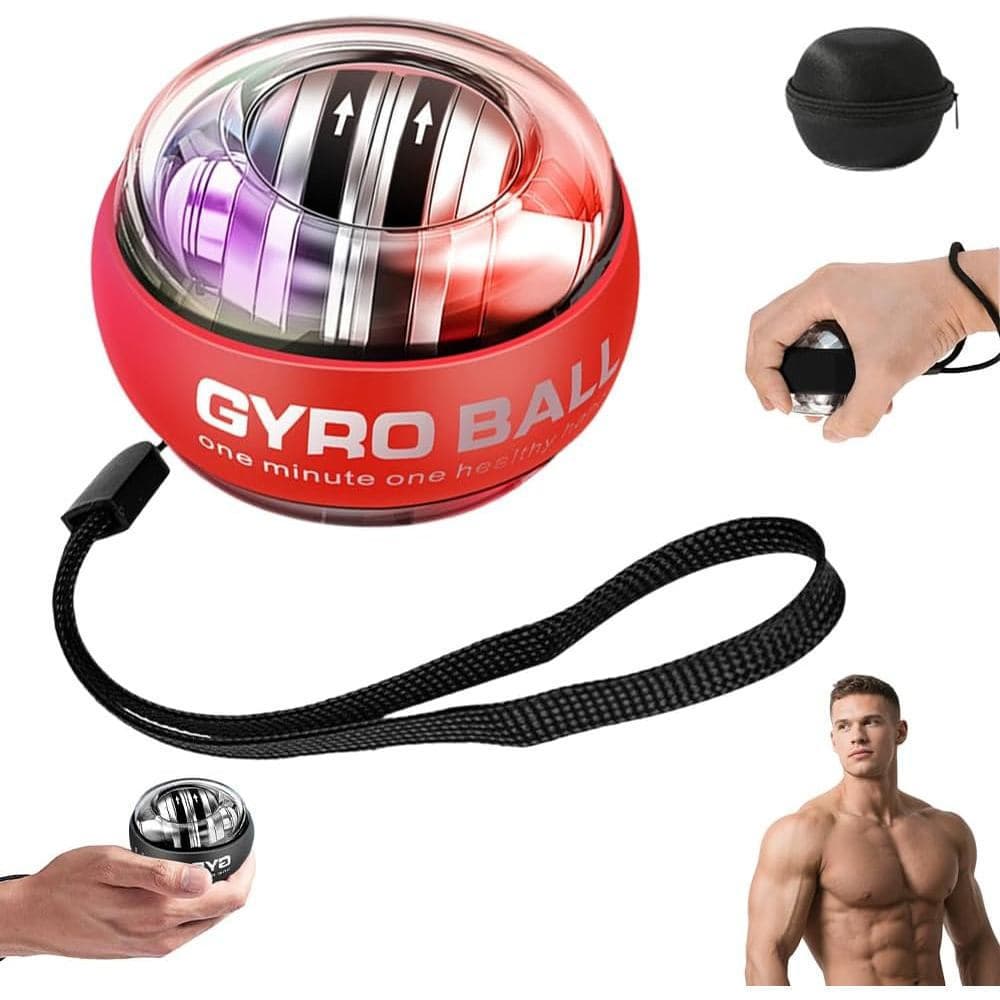 WristBall 2026, fortalecedor de pulso e braço, feito de metal, com luz LED, partida automática - bola de rotação para pu