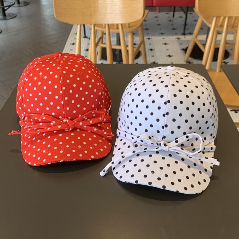 Estilo coreano ins nicho Design bolinhas arco boné de beisebol feminino doce bonito All-Match mostrando rosto pequeno ch