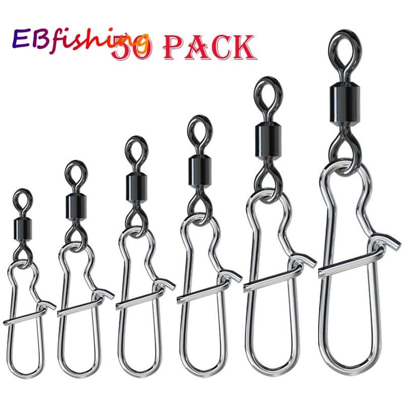 50 Peças Conector De Pesca Pino Rolamento Giratório Acessórios De Aço Inoxidável