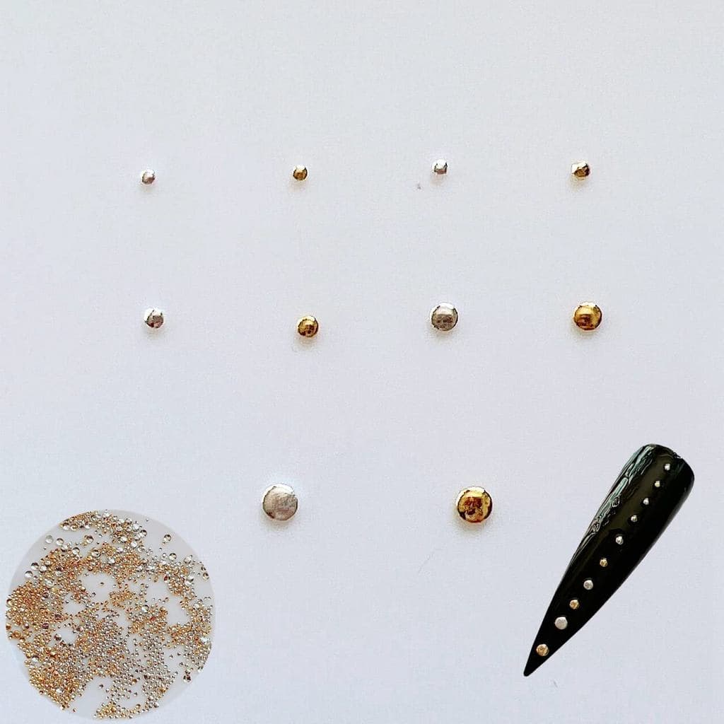 NAIL ANGEL Aprox. 1000 peças/saco, Tachas Redondas de Metal para Arte em Unhas, Tachas de Diferentes Tamanhos, Cores Our