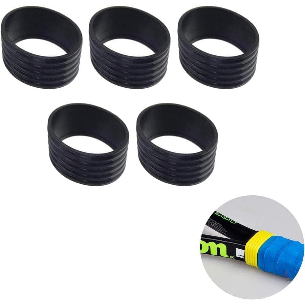 5 Peças de Anéis de Borracha Pretos para Cabo de Raquete de Tênis, Bandas Elásticas para Raquete de Tênis, Acessórios pa