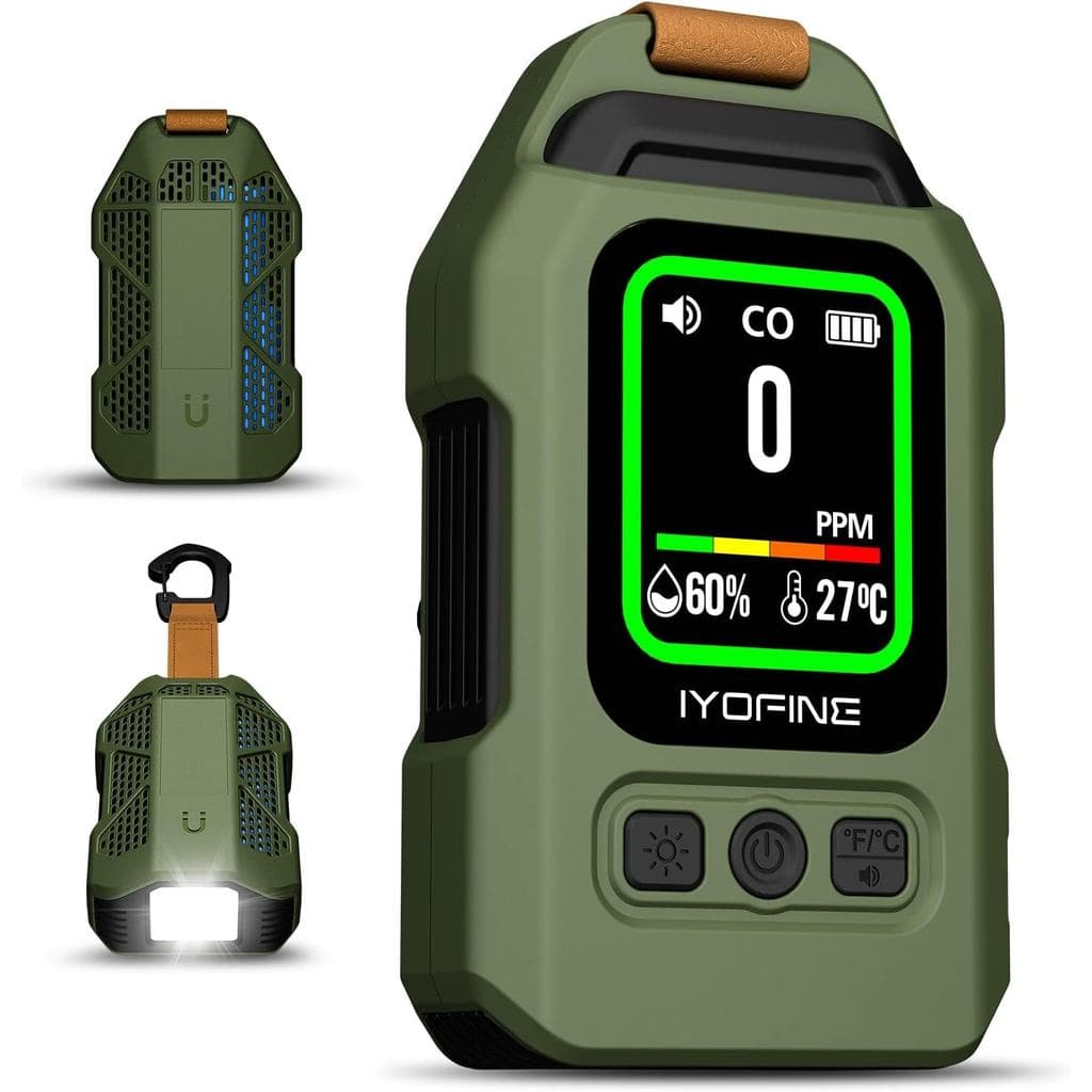 Portable Carbon Monoxide Detector for Travel, 300H Standby, CO Detector with Magnetic Back, Rechargeable 3-in-1 CO Monit