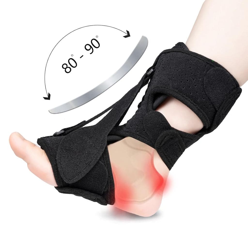 1 Unidade de Tala Noturna para Fascite Plantar, Suporte de Pé Aprimorado, Tala para Alívio da Fascite Plantar, Ajustável