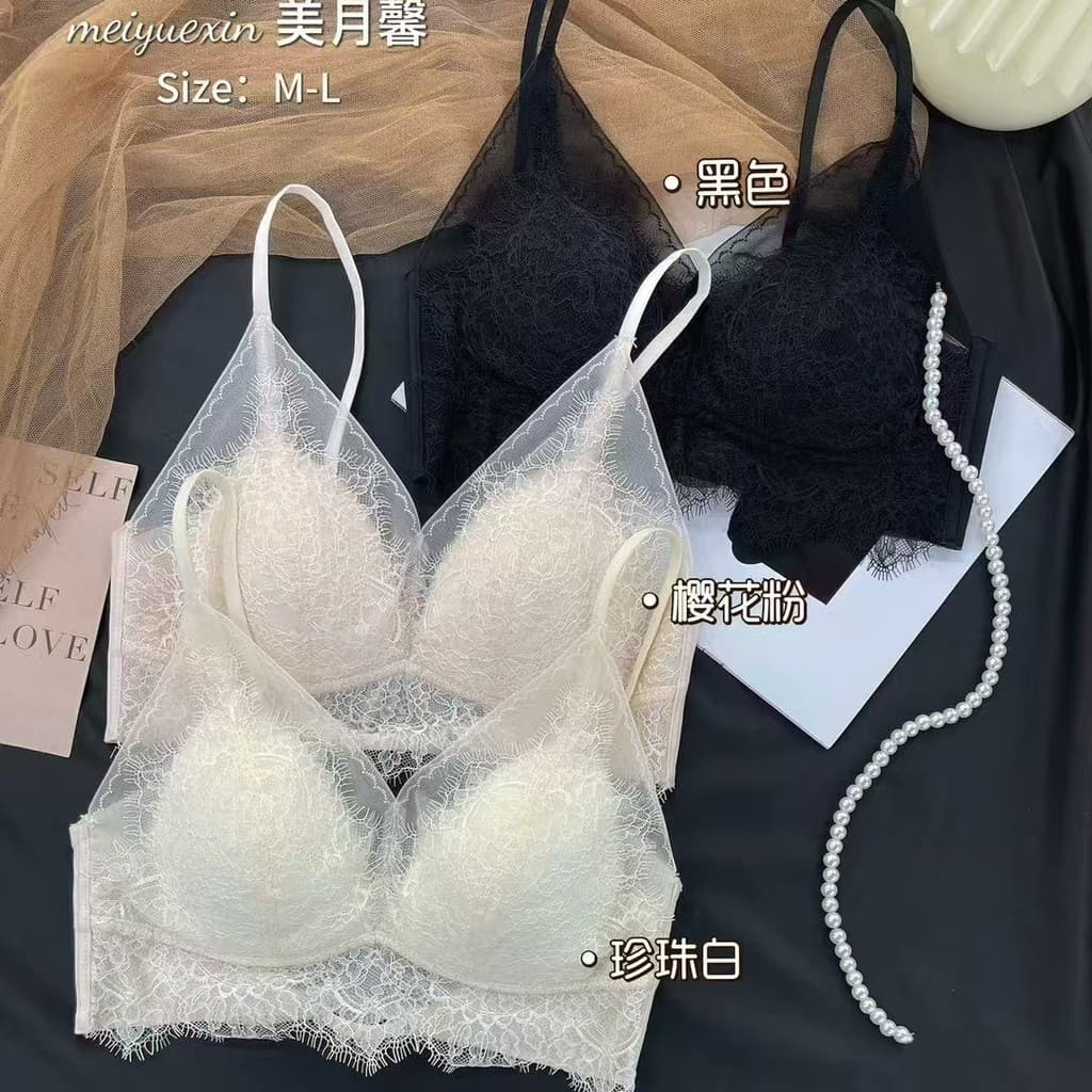 Linda lua Xin SY2565 gota de água cílios rendas linda volta copo fino pequeno peito senhoras roupa interior sutiã verão