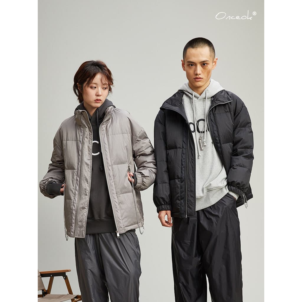 [349 Yuan Opcional Três Peças] Pingente Zíper Inverno Quente Ferramentas Com Capuz Nacional Trendy Casal Jaqueta