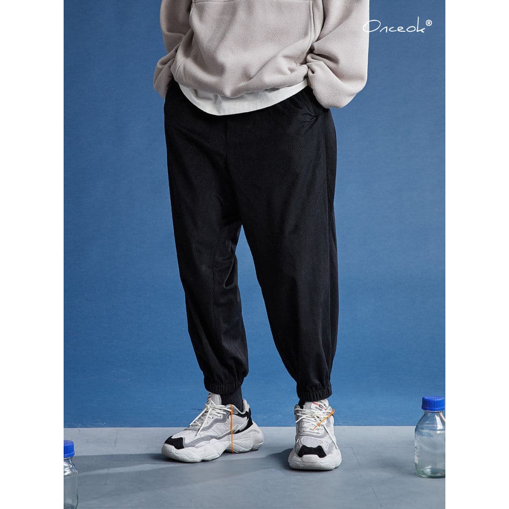 [249 Yuan Escolha 3 Peças] Calças Masculinas Elegantes Mercerizadas Elásticas Skinny Harem Até o Tornozelo Calças Soltas