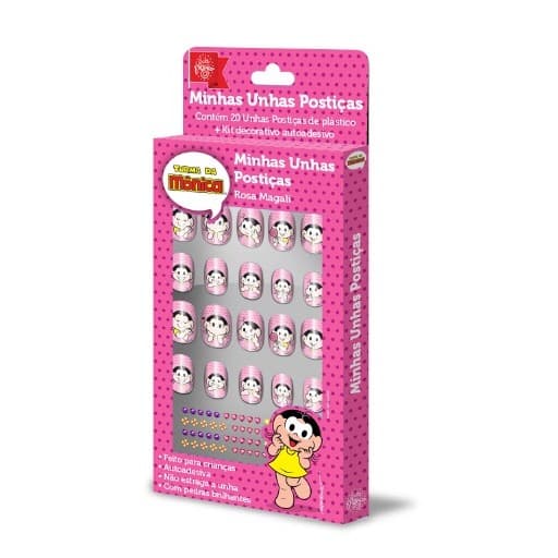 Unhas Postiças Turma da Monica - Rosa