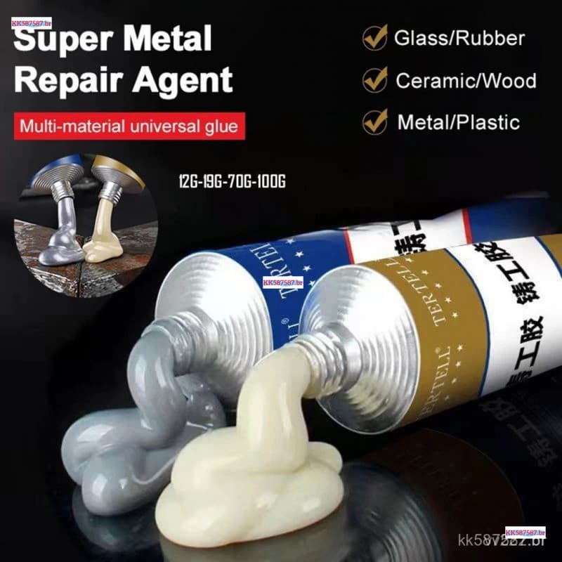 Cola Mágica de Reparação 20g/70g/100g Tipo AB, Adequada para Ferro Fundido, Adesivo Metálico Resistente ao Calor, Agente