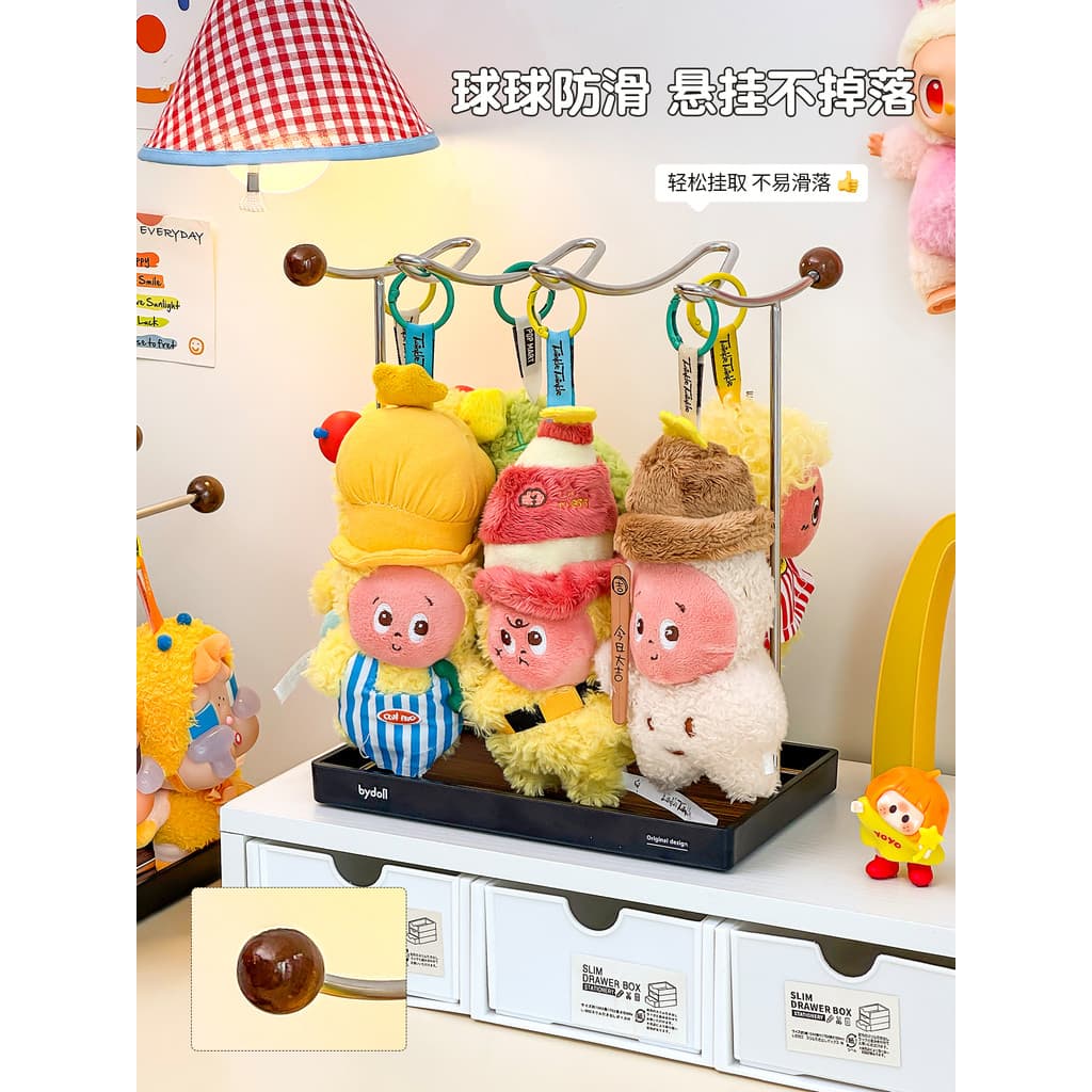 Estrela pingente expositor Labubu boneca de pelúcia boneca vinil figura mistério caixa armazenamento Rack cabide