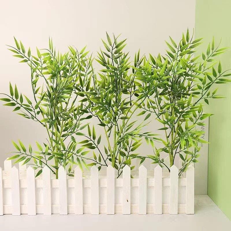 Imitação de folhas de bambu falso ramo de bambu plástico único folhas de bambu decoração anel de casamento criação jardi