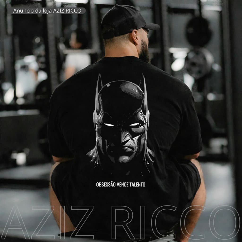 [Camiseta Premium em Algodão Puro]VU Camiseta Oversized Batman Obsessão Vence Talento 100% Algodão Premium