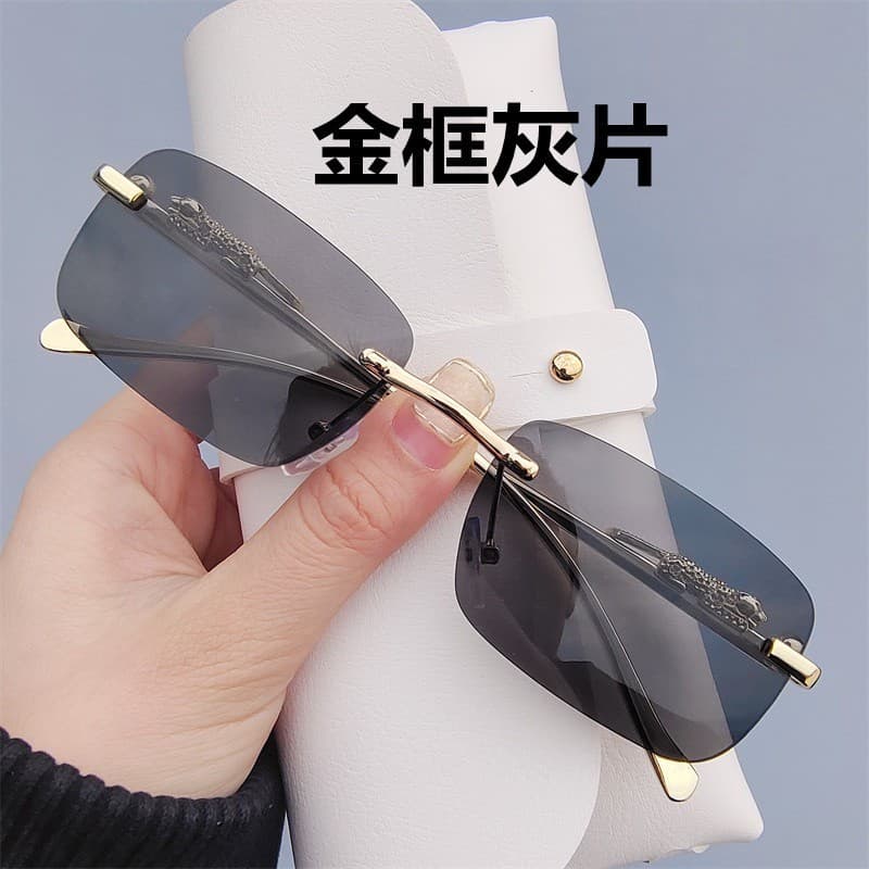25 novo estilo europeu americano Retro sem moldura óculos de sol masculino High-End sentido Anti-ultravioleta rua tiro e