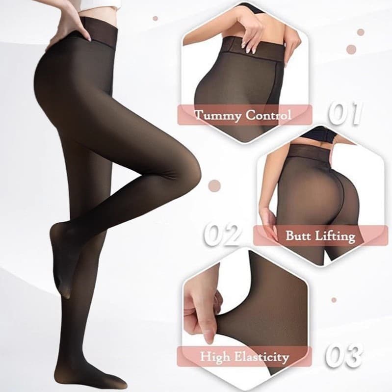 Cross-Border exterior Wear falso transparente carne outono inverno pele transparente tamanho grande Leggings velo femini