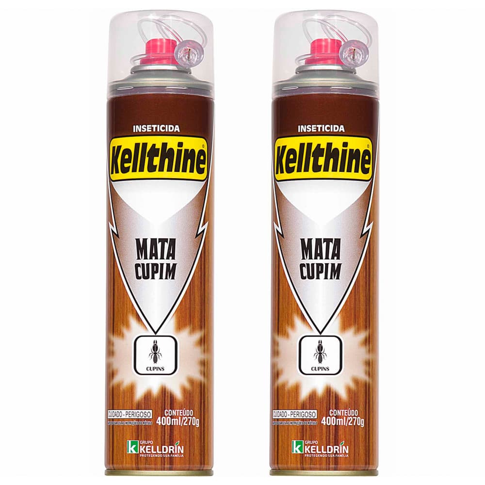 Kit 2 Cupinicida Kellthine SC25 Aerossol 400ml – Mata Cupins Rápido | Kelldrin Inseticida Profissional
