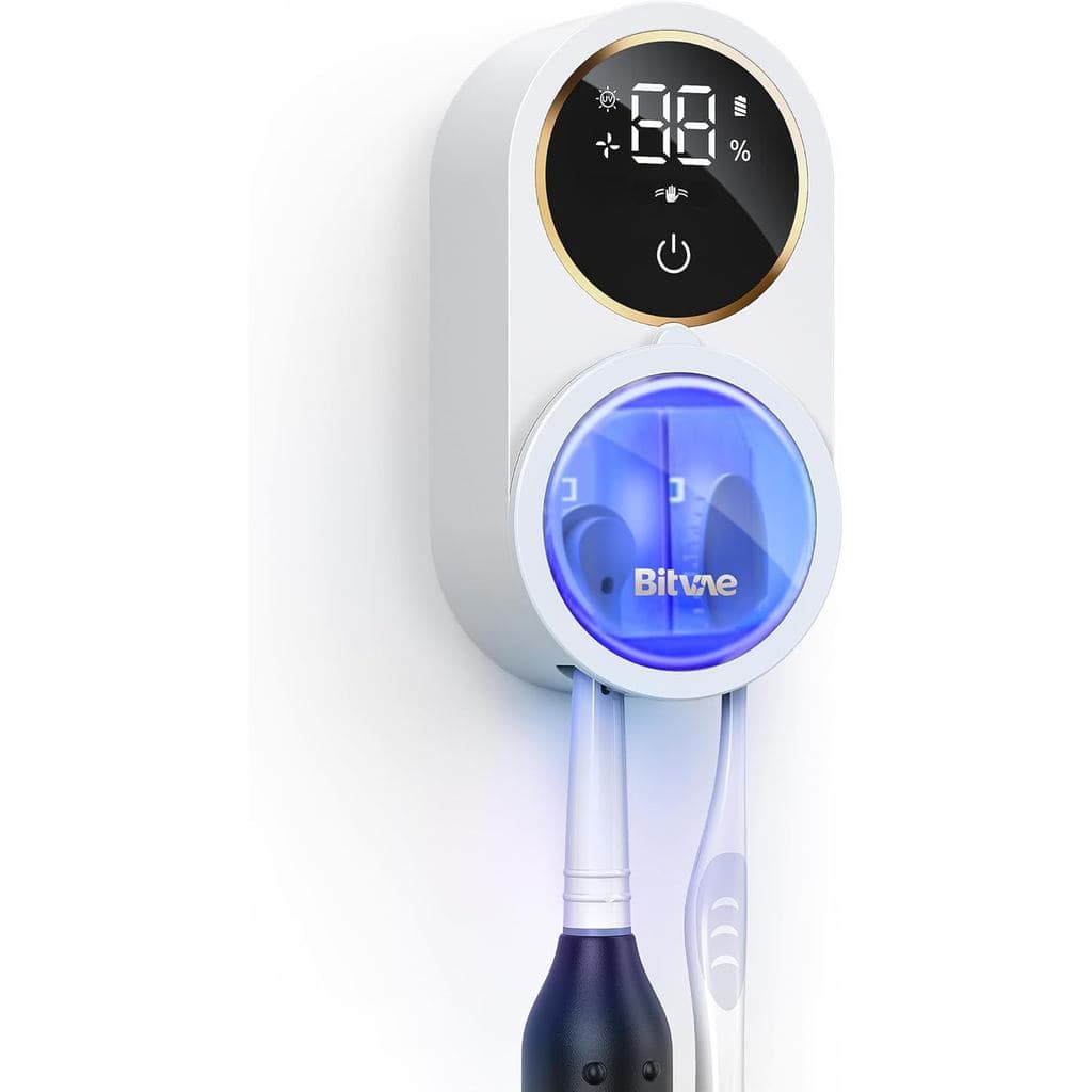 Suporte para Escova de Dentes Bitvae 2.0 Aprimorado para Banheiro, Limpador de Escovas de Dentes com Sensor Infravermelh