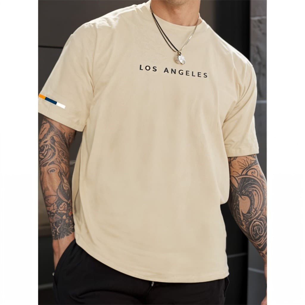 T-Shirt Manfinity Camiseta Masculina Los Angeles Urban Streetwear Camisa 100% Algodão Feminino