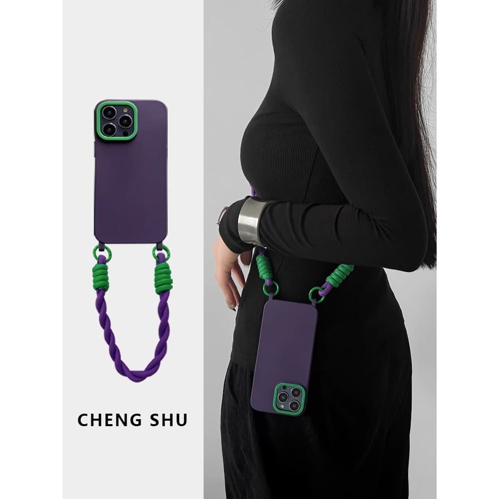 Capa de telefone Crossbody Apple 17 simples cor sólida de alta qualidade adequada para iphone16promax capa protetora com