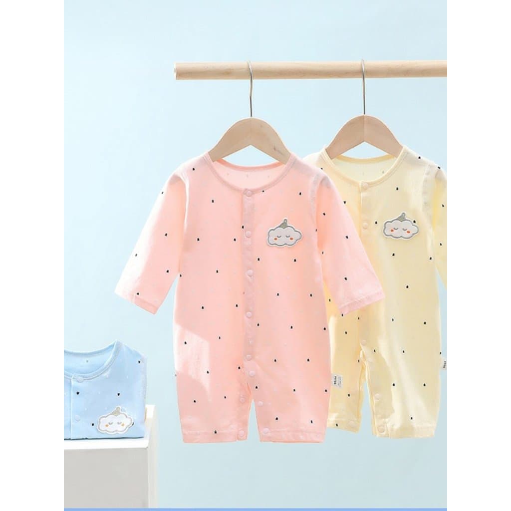Verão fino macacão de bebê puro algodão recém-nascido macacão pijamas macacão de manga comprida roupas de ar condicionad