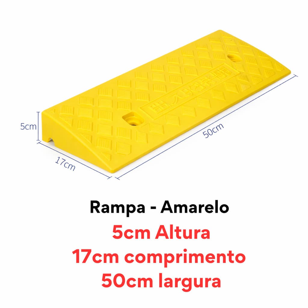 Rampa de degrau 05x17x50 meio fio calçada garagem áreas de acesso pessoas com deficiência Amarelo