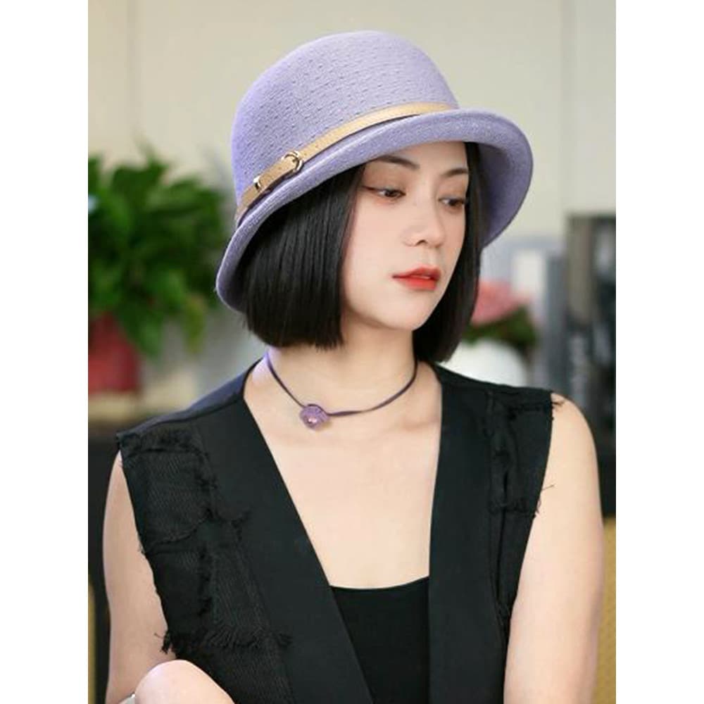 Hepburn estilo Curling chapéu feminino moda topo chapéu britânico elegante All-Match pote chapéu verão protetor solar ch