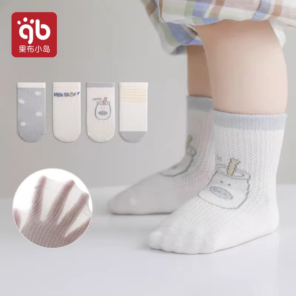 2026 verão novo estilo meias de bebê malha Ultra-fina bebê recém-nascido meias de algodão bonito dos desenhos animados m