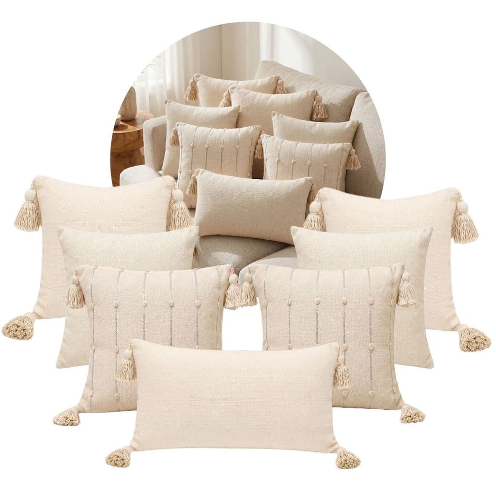 Kit 7 Almofadas Decorativas Para Cama ou Sofá Prata e Lisa