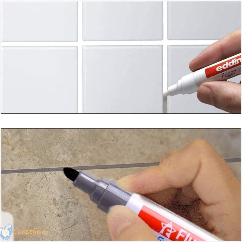 Caneta para Rejunte de Azulejos Branca à Prova d'Água, Adequada para Banheiro/Porcelana/Paredes