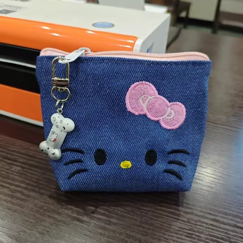 Listrado kt moeda bolsa batom fone de ouvido Carry-on saco bordado saco de armazenamento de alto valor Outing saco de vi