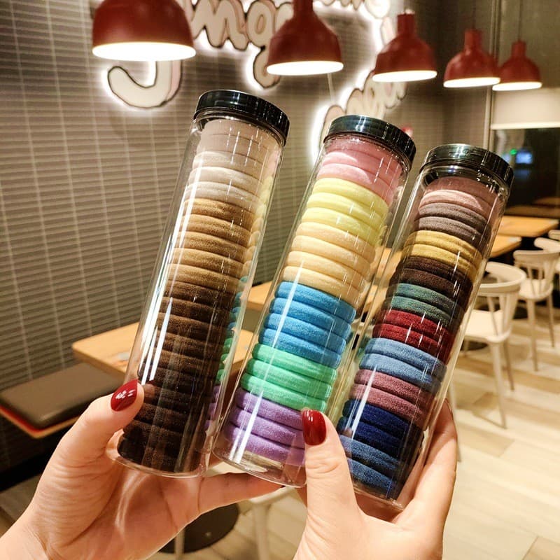 20 anéis de toalha elásticos altos e grossos, cordas de cabelo em caixa, durável, sem costura, versão coreana, crianças,
