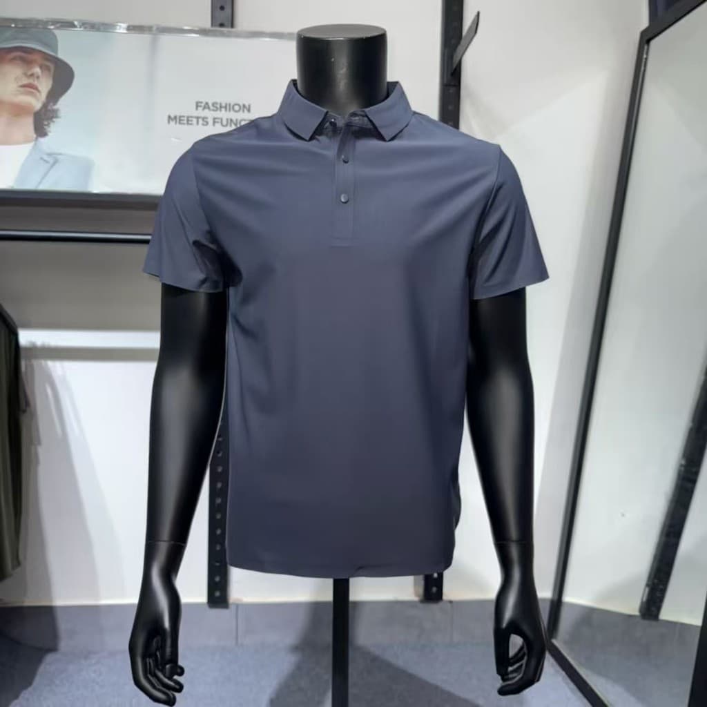 JJ Cut Label Camisa POLO masculina de lapela estilo empresarial masculina de manga curta verão de secagem rápida respirá
