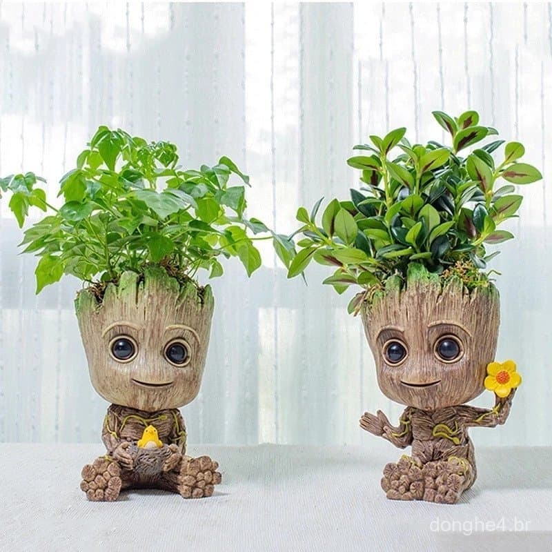 Pequeno Groot |     Vaso de plantas, planta suculenta, planta em vaso, boneco de brinquedo do Ninho dos Guardiões da Gal