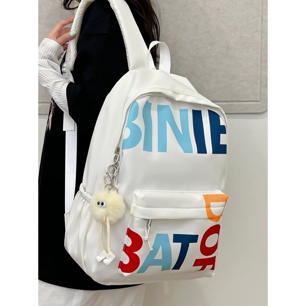 Novo estilo mochila menina estudante universitário carta na moda Casual simples mochila feminina estudante do ensino méd