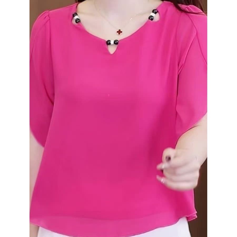 Elegante leve luxo High-End de manga curta estilo ocidental redução de idade All-Match verão 2026 novo estilo camisa de