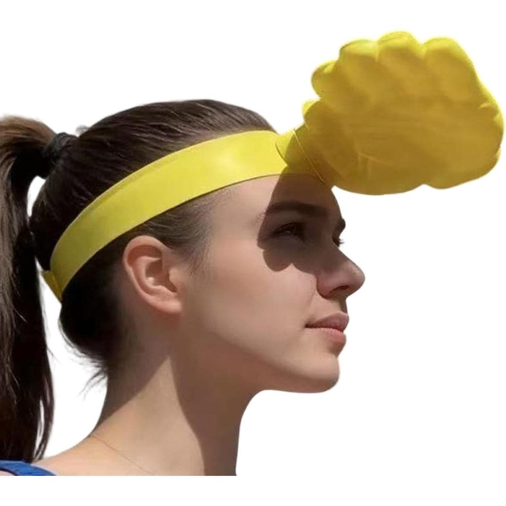 Chapéu de sol divertido em formato de mão, chapéu de sol em formato de folha de palmeira 3D, faixa de cabeça inovadora,