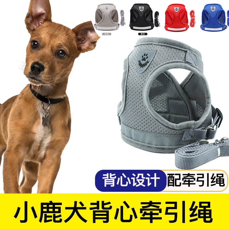 Coleira dedicada para cães de cervo, tipo colete para cães pequenos, coleira para caminhada, cinta peitoral, Anti-quebra