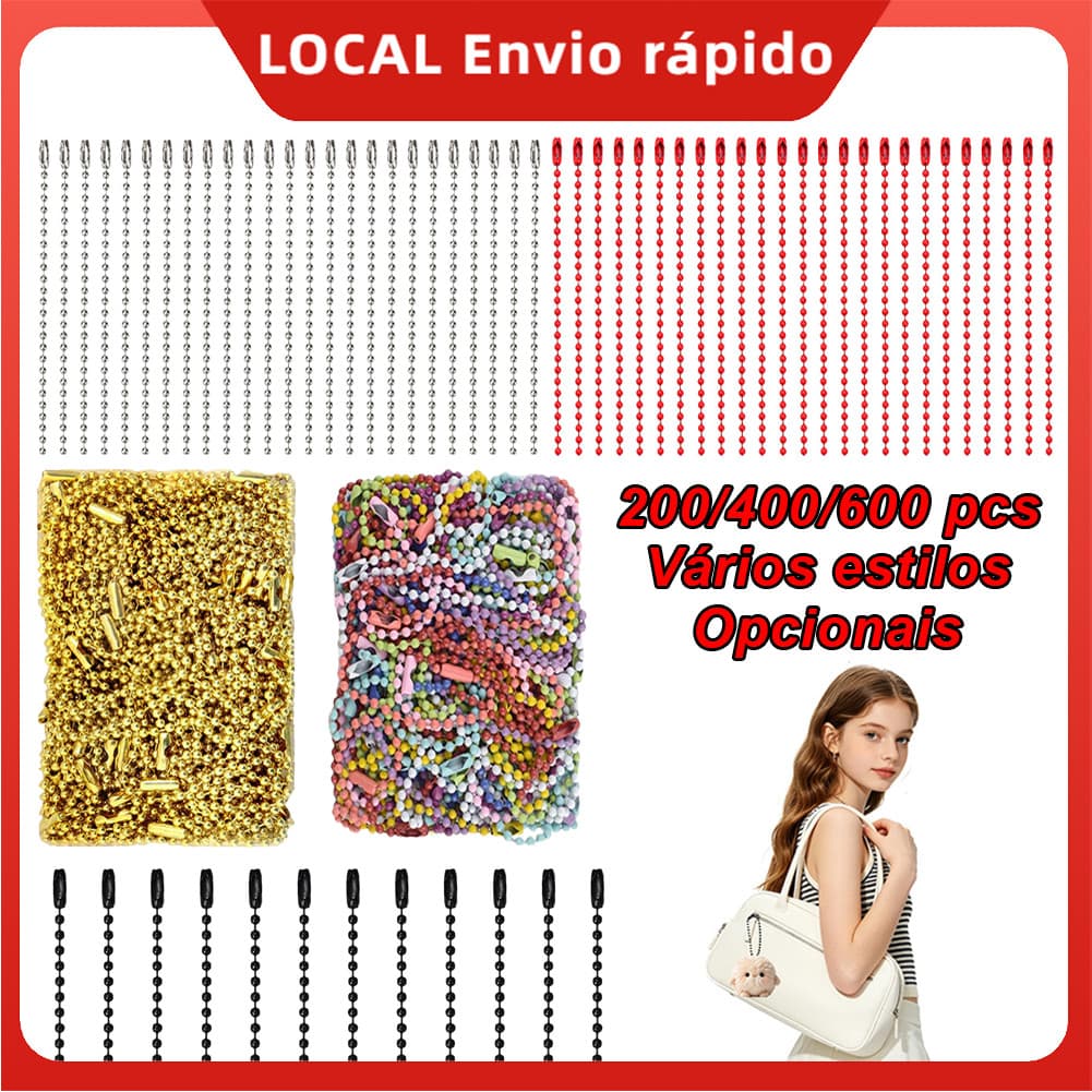 200/400/600 peças 10cm corrente de contas de bola de ferro-lote grande, adequado para etiqueta de bagagem e etiqueta de
