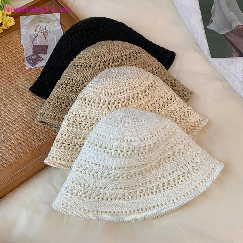 NewBaby Praia Coreano Chapéu De Palha Verão Feminino Viseira Respirável Chique Buet Chapéus Pescador Boné Mão Tecelagem