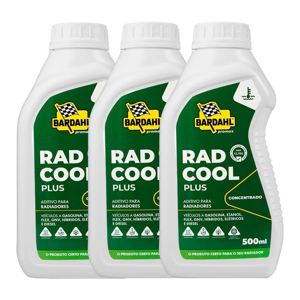 Aditivo Radiador Bardahl Rad Cool Plus 500ml Kit 3 Un.