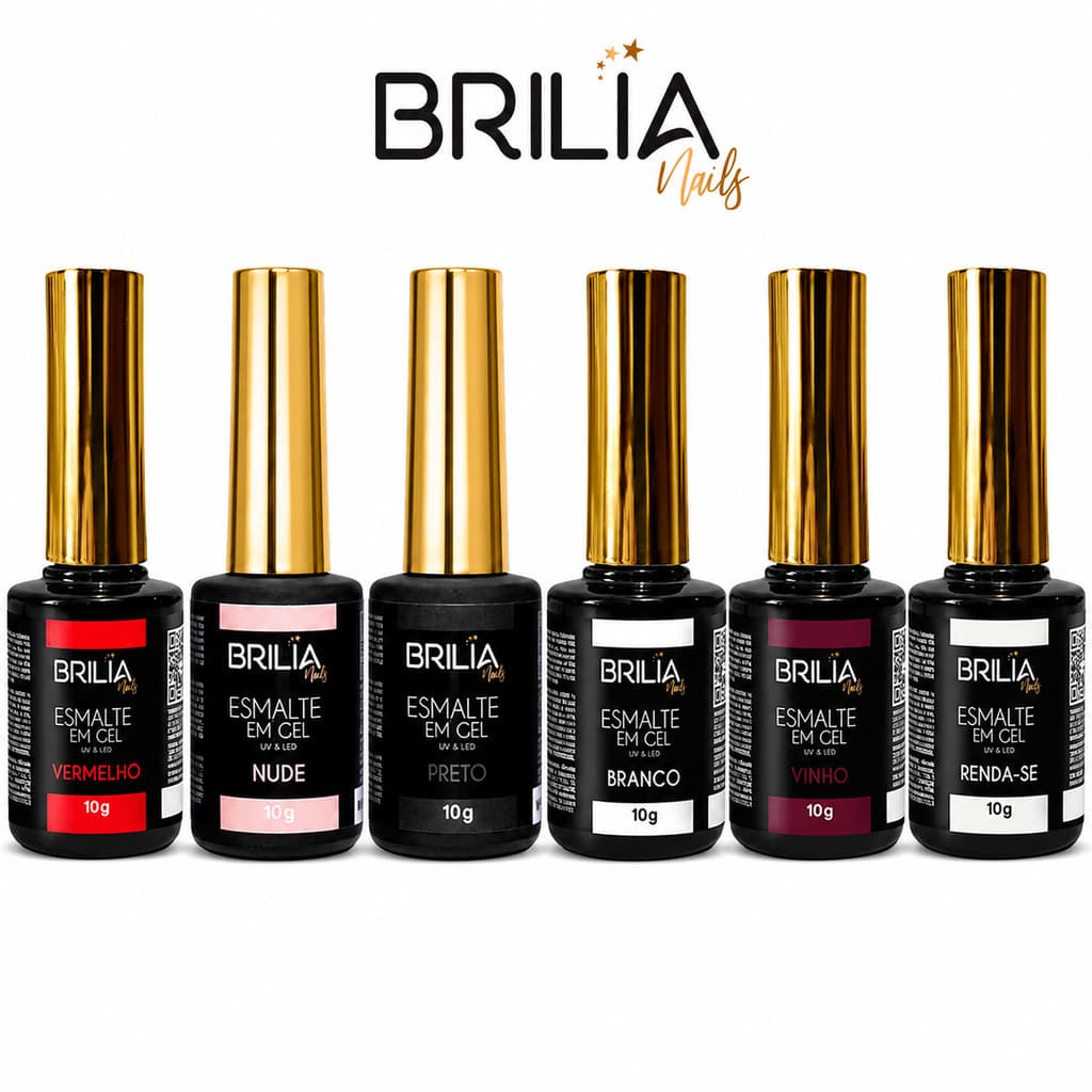 Esmalte Em Gel Brilia Nails Esmaltação Alongamento De Unha Cabine Led/Uv Nail Manicure Profissional