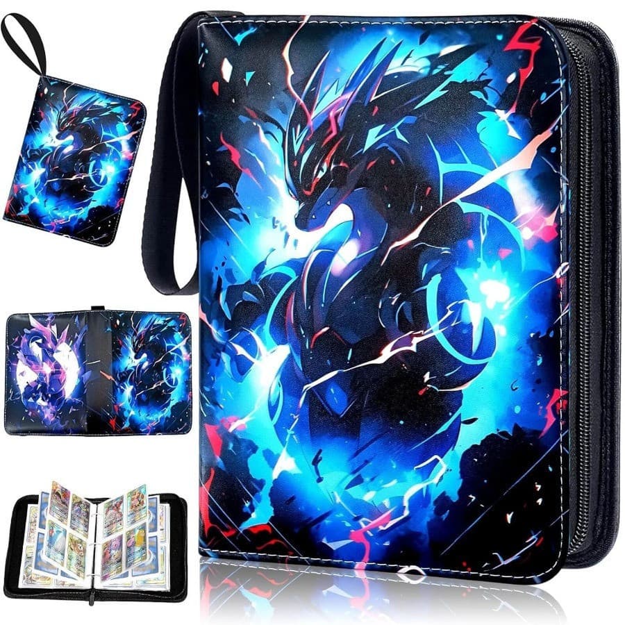 Álbum de Coleção de Adesivos de Cartas Pokémon para Crianças, Porta-Cartas em Material PU com Zíper, 400 Folhas CYKM